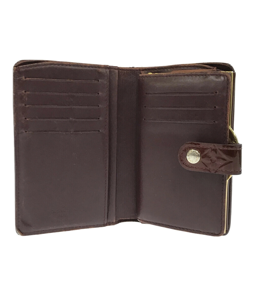 Louis Vuitton Clasp Vernis fold Viennois Portefeuille Closure Bi Wallet Black